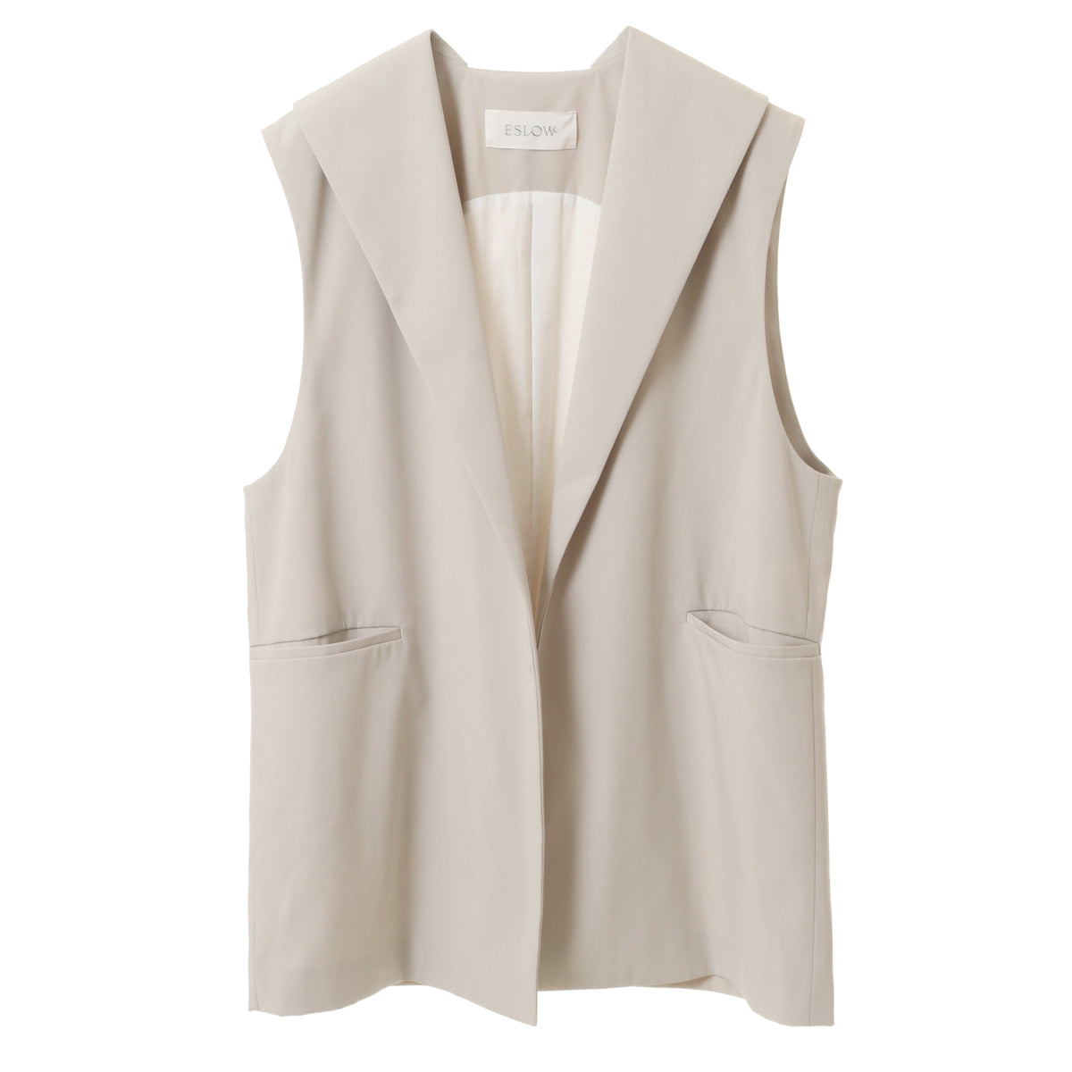 FLAT COLLAR VEST - IVORY | ESLOW ONLINE STORE