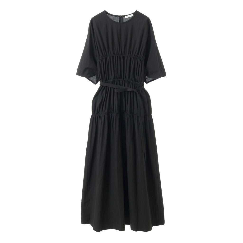 24AW GATHERED DRESS - BLACK