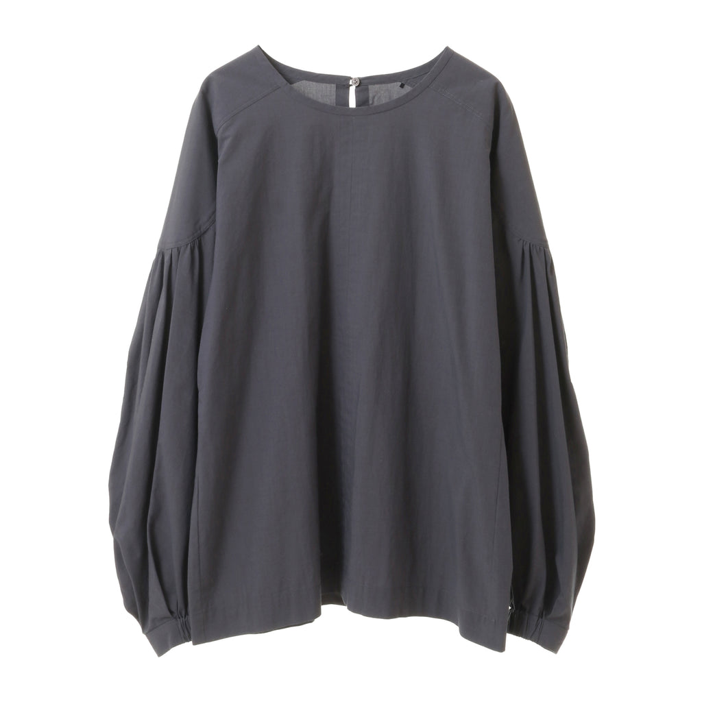 24SS CURVED SLEEVE BLOUSE - CHARCOAL GRAY
