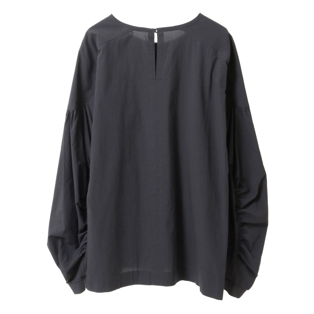 24SS CURVED SLEEVE BLOUSE - CHARCOAL GRAY