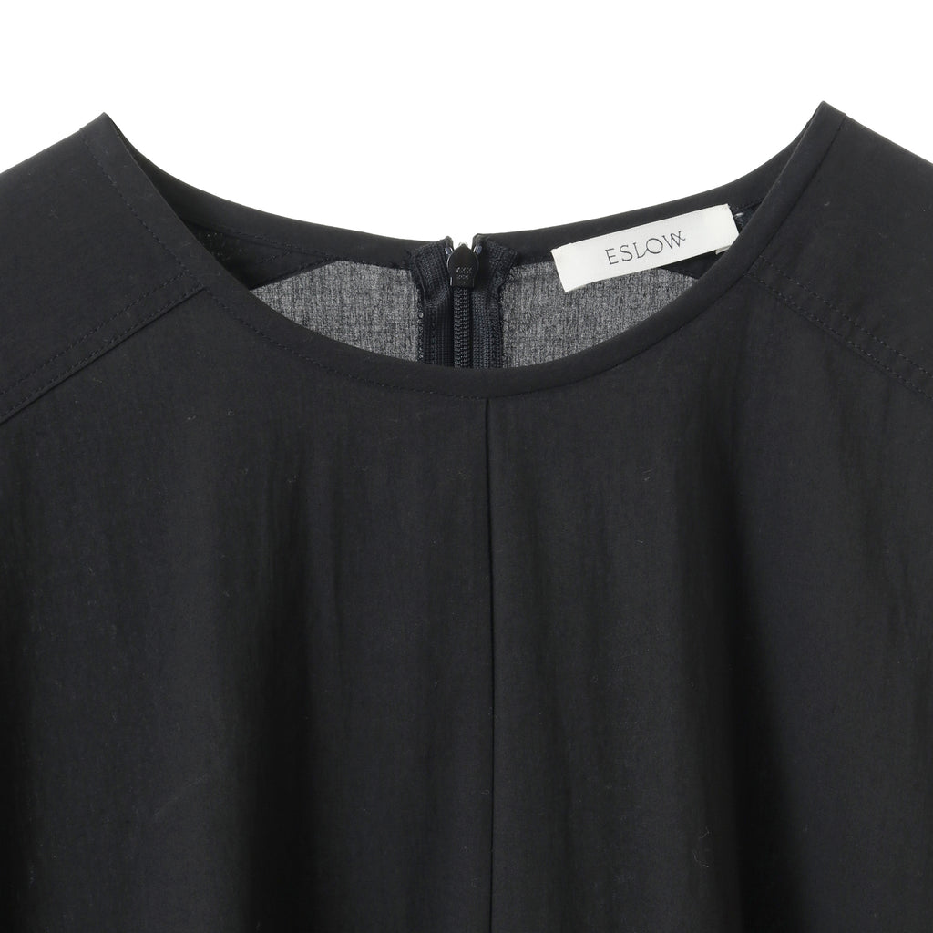 24AW CURVE SLEEVE DRESS - BLACK