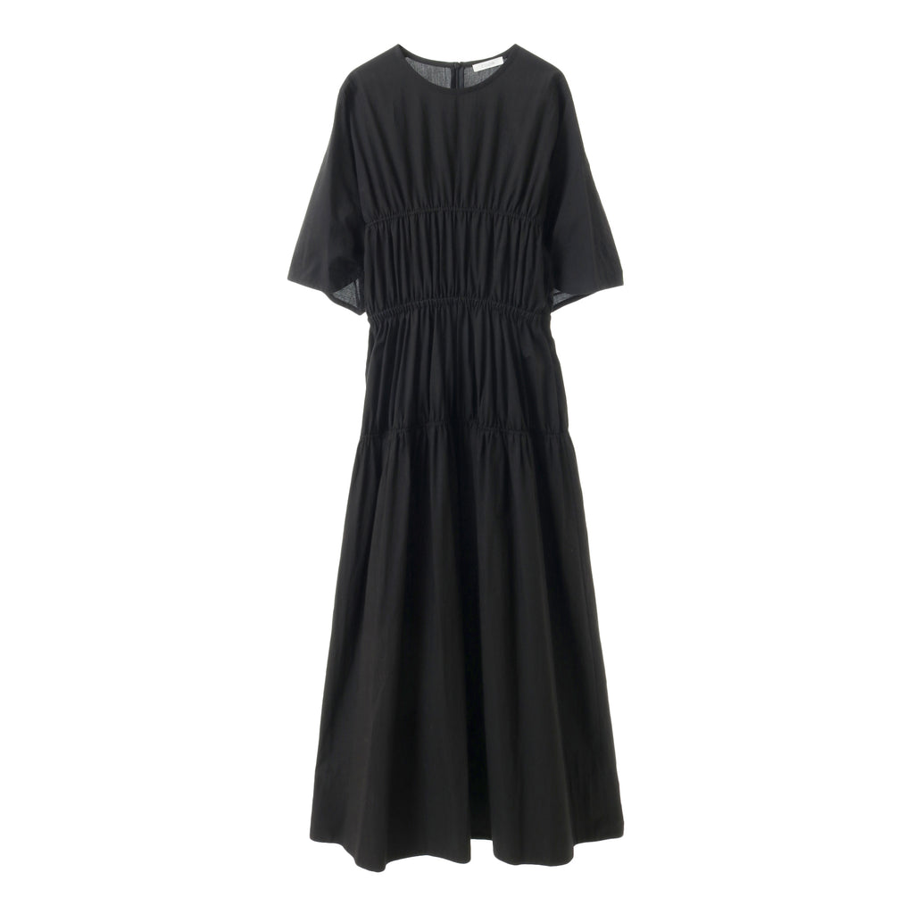 24AW GATHERED DRESS - BLACK