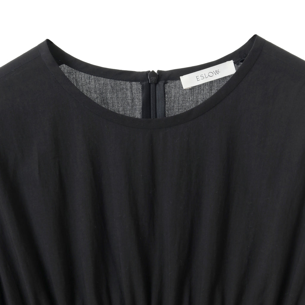 24AW GATHERED DRESS - BLACK