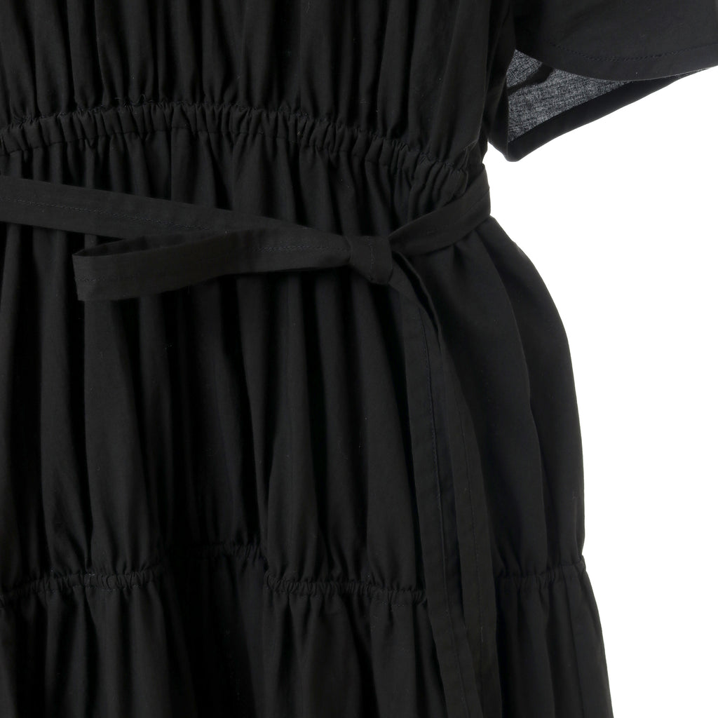 24AW GATHERED DRESS - BLACK