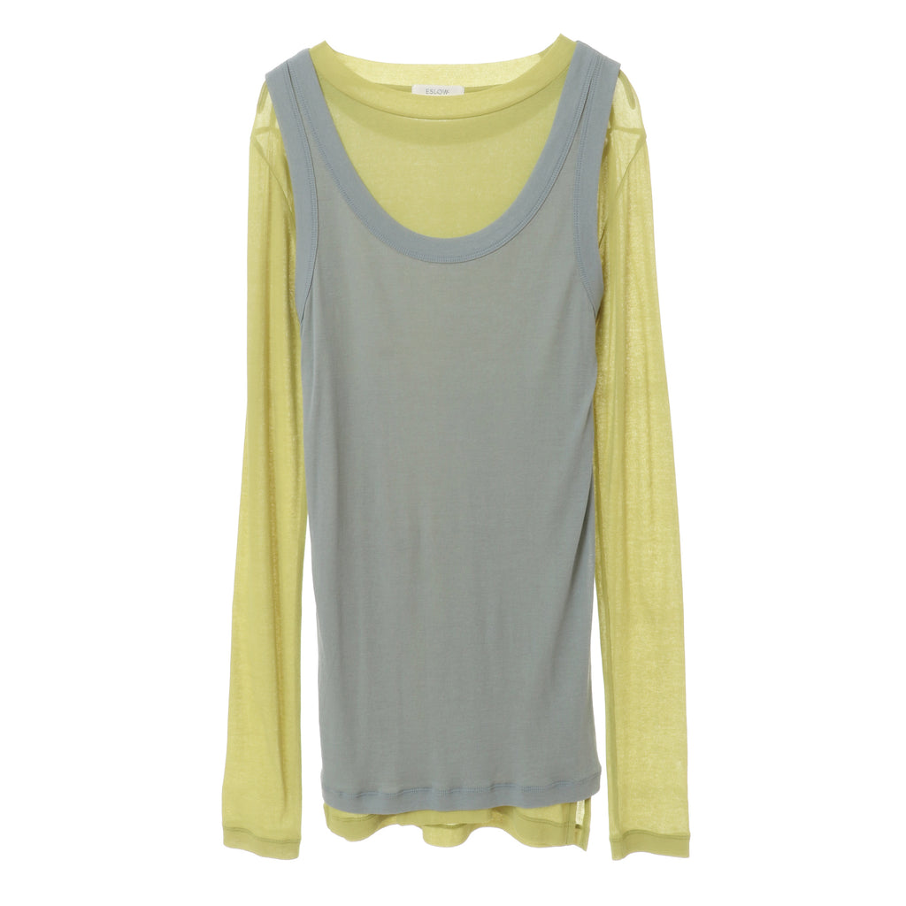 24SS LAYERED TOP - YELLOW x MINT