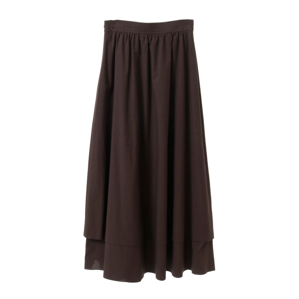 24AW LAYERED SKIRT - DARK BROWN