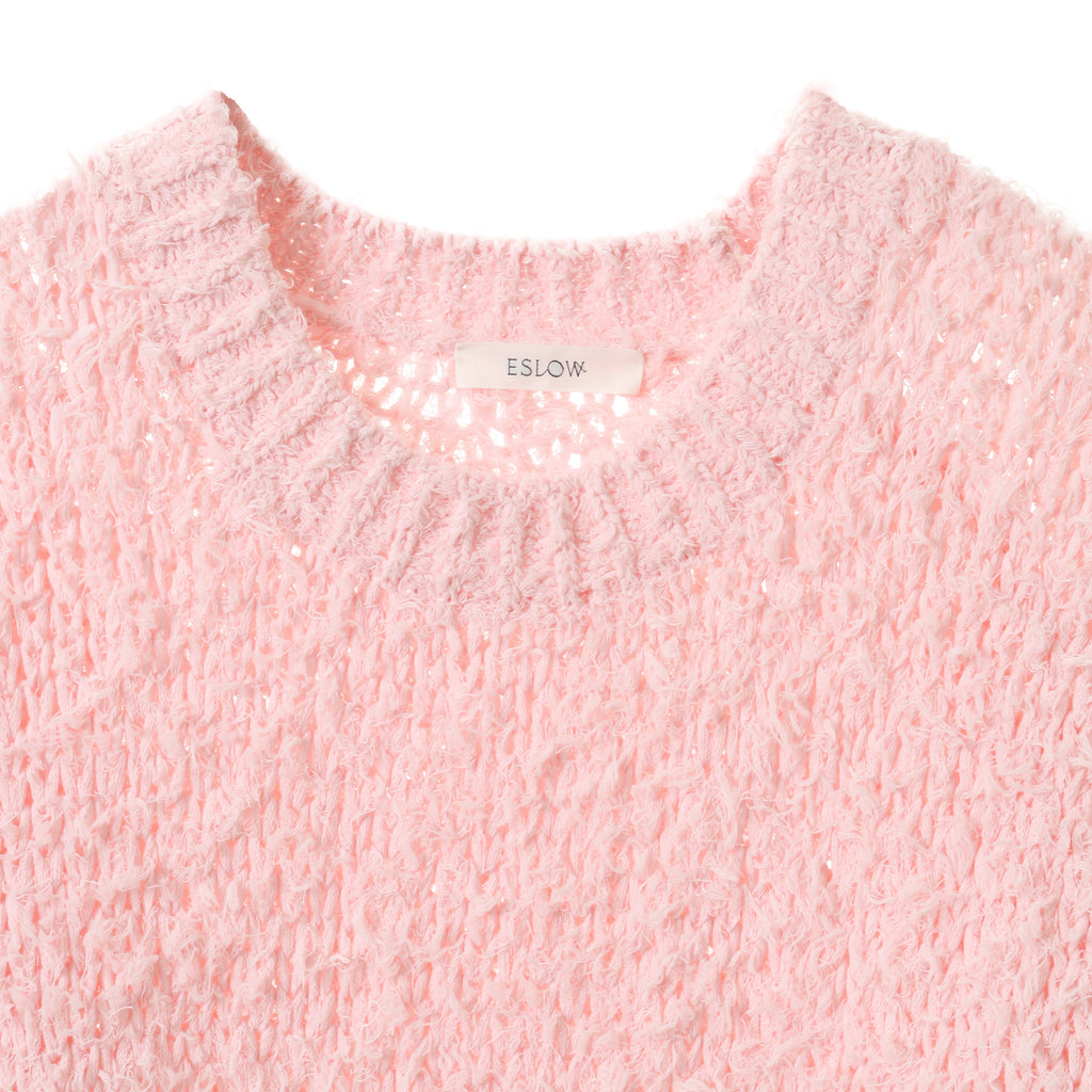 24AW FUR COTTON CREW NECK PULLOVER - PINK