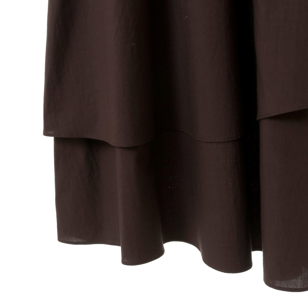 24AW LAYERED SKIRT - DARK BROWN