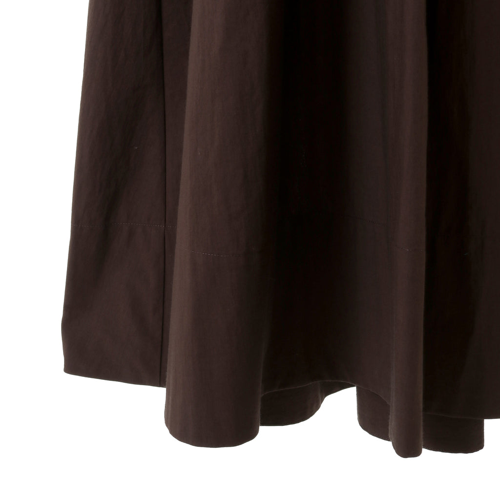 24AW CURVE SLEEVE DRESS - DARK BROWN