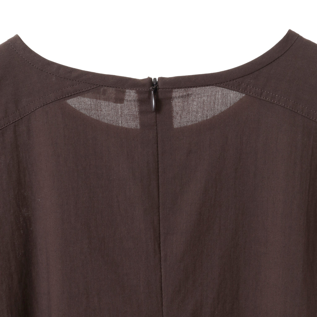 24AW CURVE SLEEVE DRESS - DARK BROWN