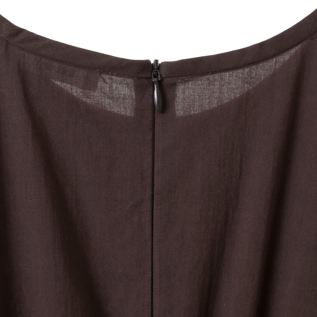 24AW GATHERED DRESS - DARK BROWN