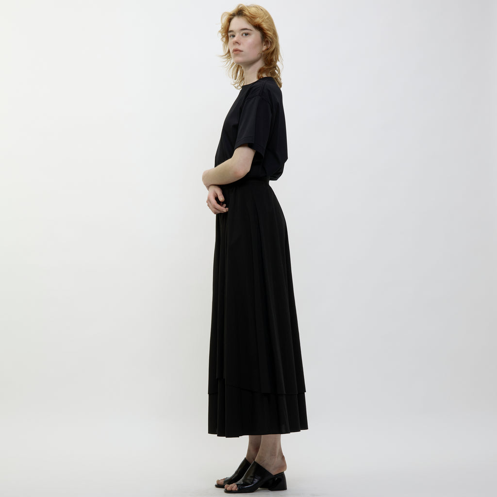 24AW LAYERED SKIRT - BLACK