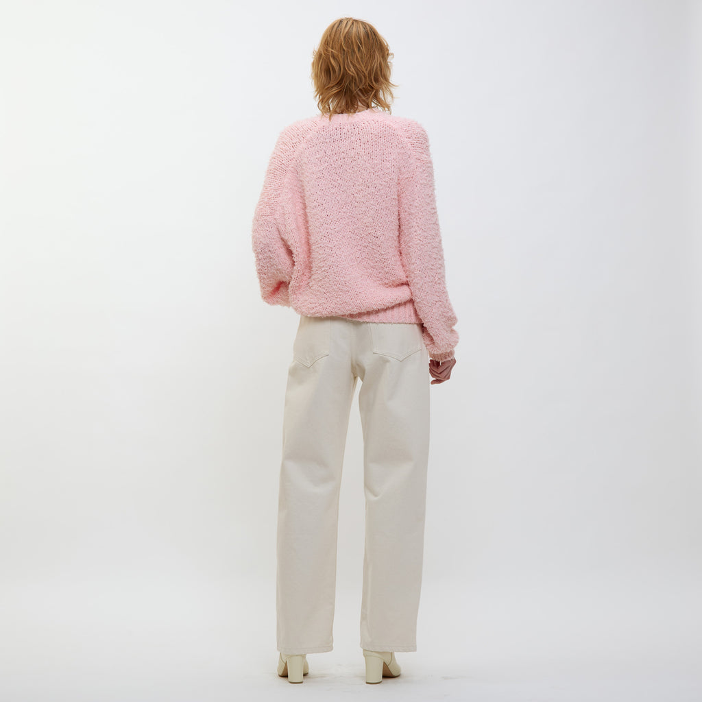 24AW FUR COTTON CREW NECK PULLOVER - PINK